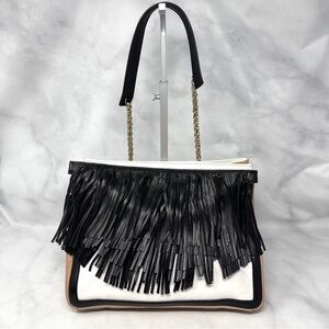 Christian Louboutin Artemis Fringe Leather Convertible Large Purse Bag Designer
